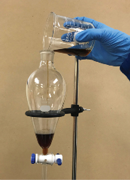 Water extraction using a separatory funnel