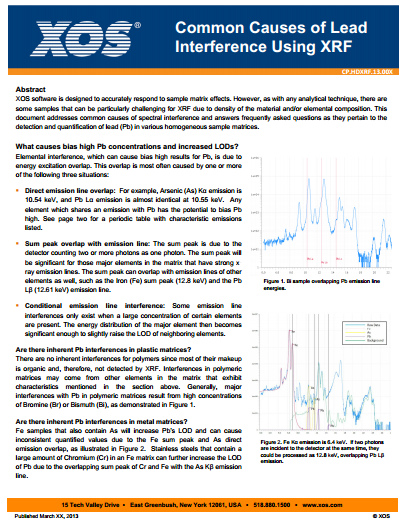 Common Causes of Lead Interference Using XRF