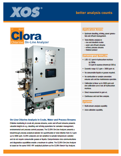 Online Chlorine Analysis in Crude, Water and Process Streams